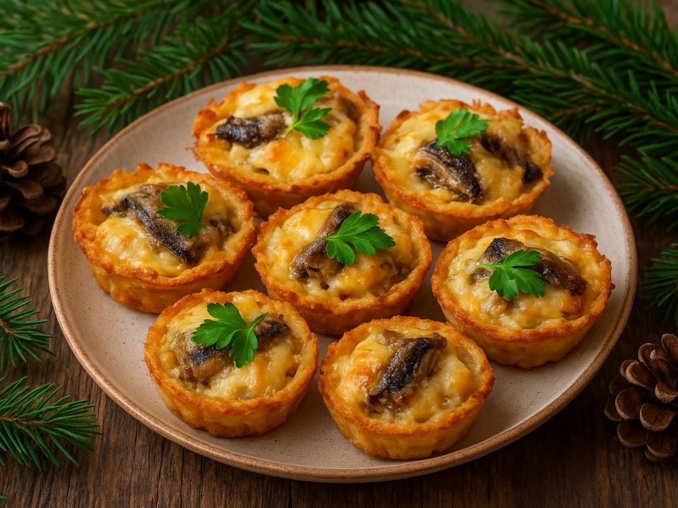 Хрустящие картофельные корзинки с рыбой на новогоднем столе — простой рецепт