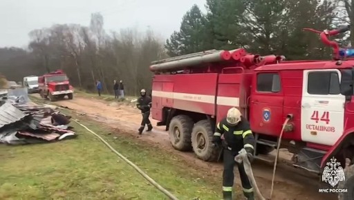В Тверской области владелец дома пострадал при пожаре