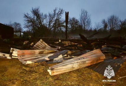 Стала известная причина пожара в Осташкове, где пострадал хозяин сгоревшего дома