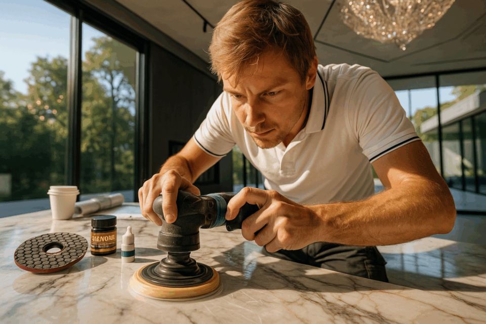 Царапины на кварцитовой столешнице? Вот как их восстановить