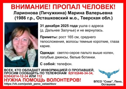 В канун нового года в деревне в Тверской области пропала женщина