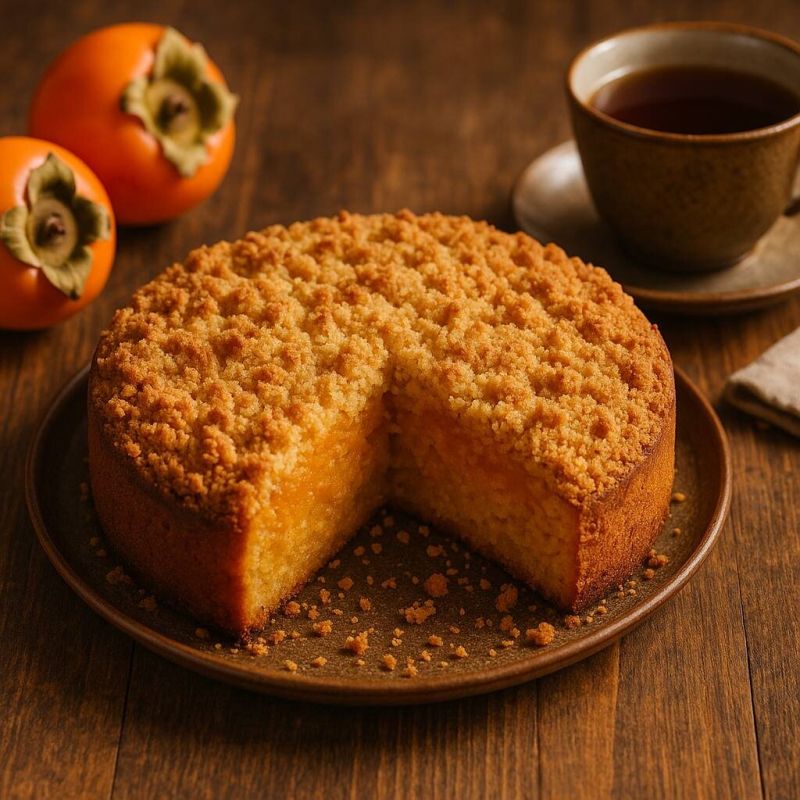 Пирог с хурмой и штрейзелем, который обязательно стоит попробовать