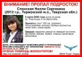 После исчезновения подростка в Тверской области возбуждено уголовное дело