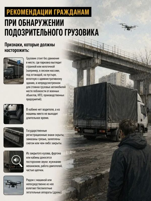 Алгоритм действий при обнаружении подозрительного грузовика Алгоритм действий при обнаружении подозрительного грузовика