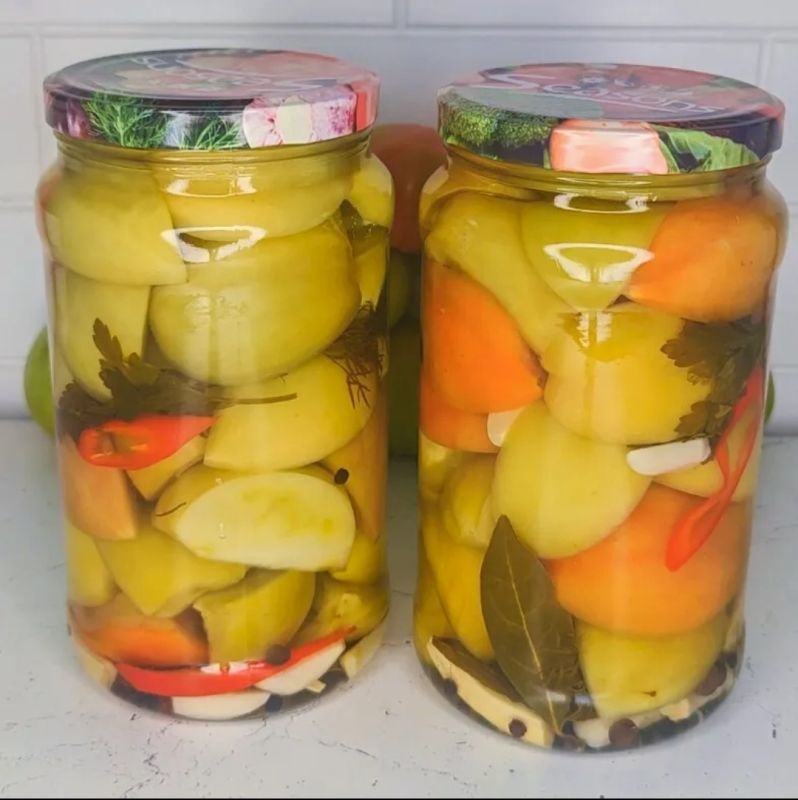 Зелёные маринованные помидоры: Вкус и Хранение на зиму